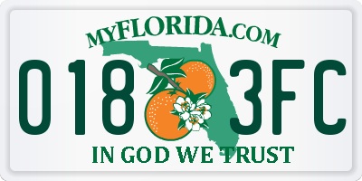 FL license plate 0183FC