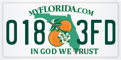 FL license plate 0183FD