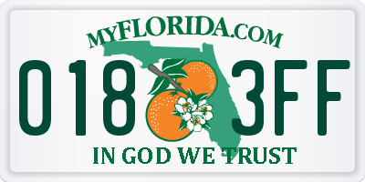 FL license plate 0183FF