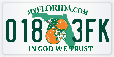 FL license plate 0183FK