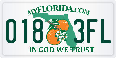 FL license plate 0183FL