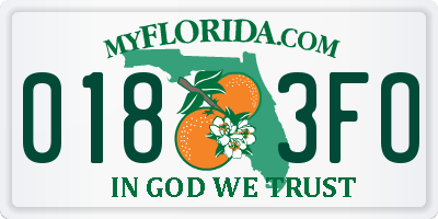 FL license plate 0183FO