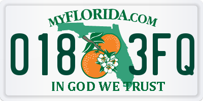 FL license plate 0183FQ
