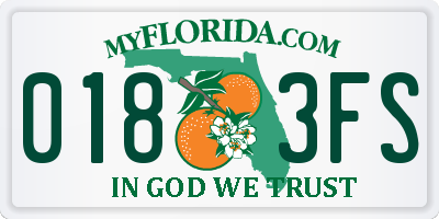 FL license plate 0183FS
