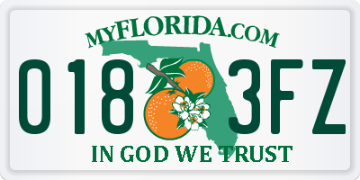 FL license plate 0183FZ