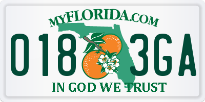 FL license plate 0183GA