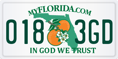 FL license plate 0183GD