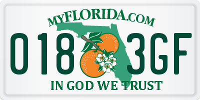 FL license plate 0183GF