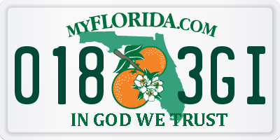 FL license plate 0183GI