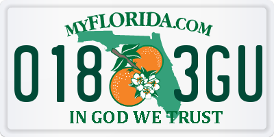 FL license plate 0183GU