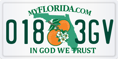 FL license plate 0183GV