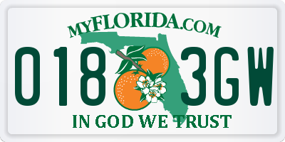 FL license plate 0183GW