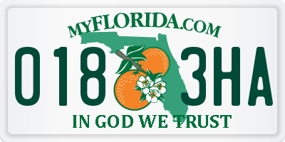 FL license plate 0183HA