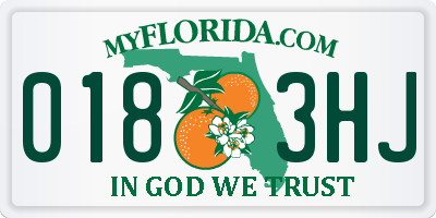 FL license plate 0183HJ