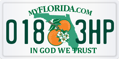 FL license plate 0183HP