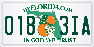 FL license plate 0183IA