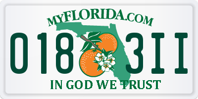 FL license plate 0183II