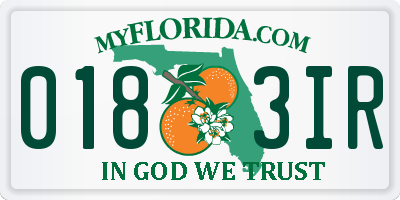 FL license plate 0183IR