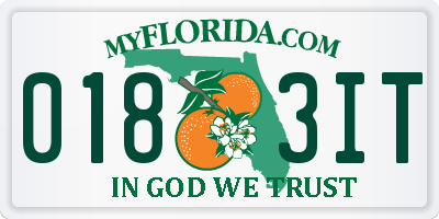 FL license plate 0183IT