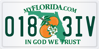 FL license plate 0183IV