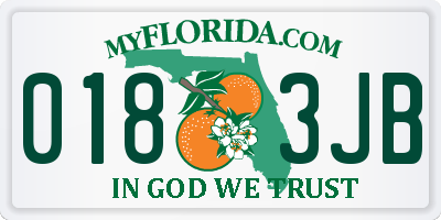 FL license plate 0183JB