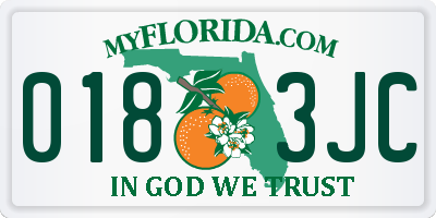 FL license plate 0183JC