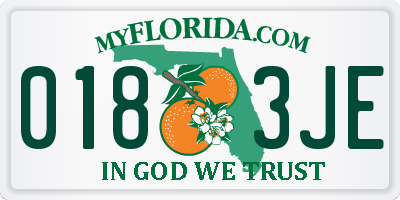 FL license plate 0183JE
