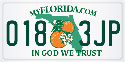 FL license plate 0183JP