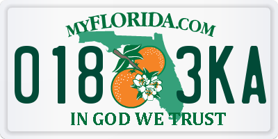 FL license plate 0183KA