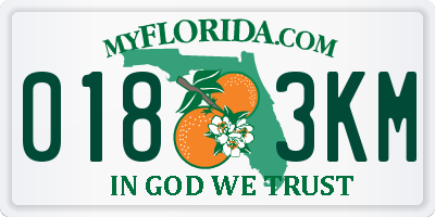 FL license plate 0183KM