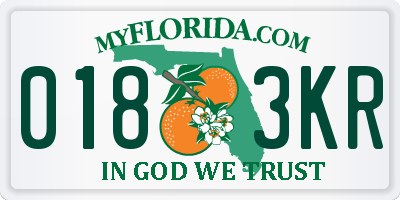 FL license plate 0183KR