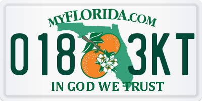 FL license plate 0183KT