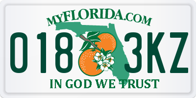 FL license plate 0183KZ