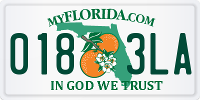 FL license plate 0183LA