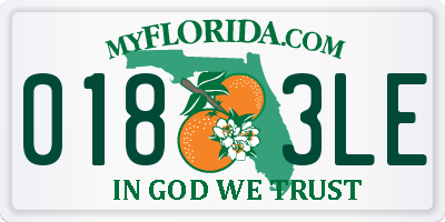 FL license plate 0183LE