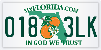 FL license plate 0183LK