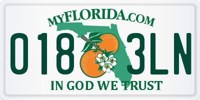 FL license plate 0183LN