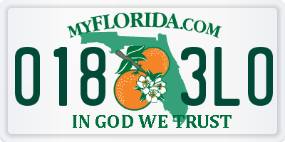 FL license plate 0183LO