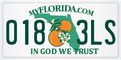 FL license plate 0183LS
