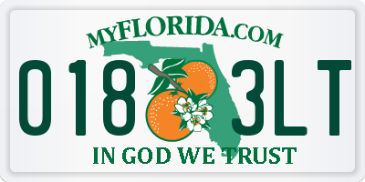 FL license plate 0183LT