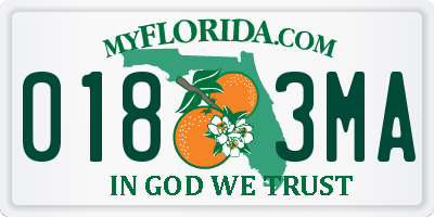 FL license plate 0183MA