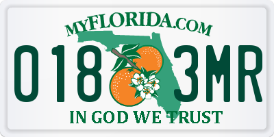 FL license plate 0183MR