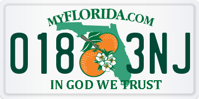 FL license plate 0183NJ