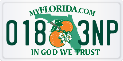 FL license plate 0183NP