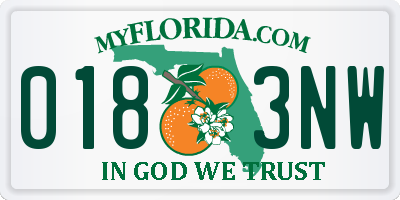 FL license plate 0183NW