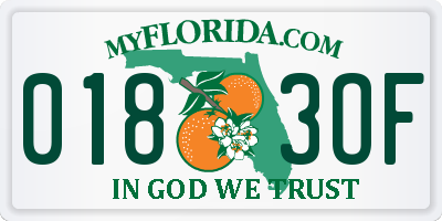 FL license plate 0183OF