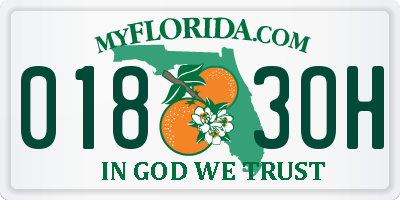 FL license plate 0183OH
