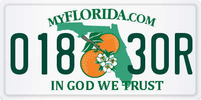 FL license plate 0183OR