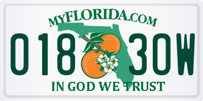 FL license plate 0183OW