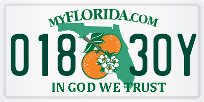 FL license plate 0183OY